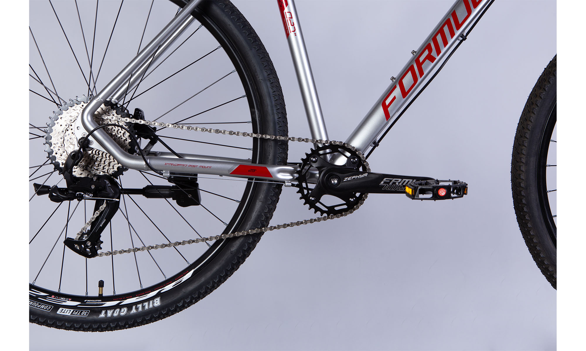 Велосипед Formula ZEPHYR 1.0 DD CS 29", размер XL, рама-21" 2024, красно-серебристый 2