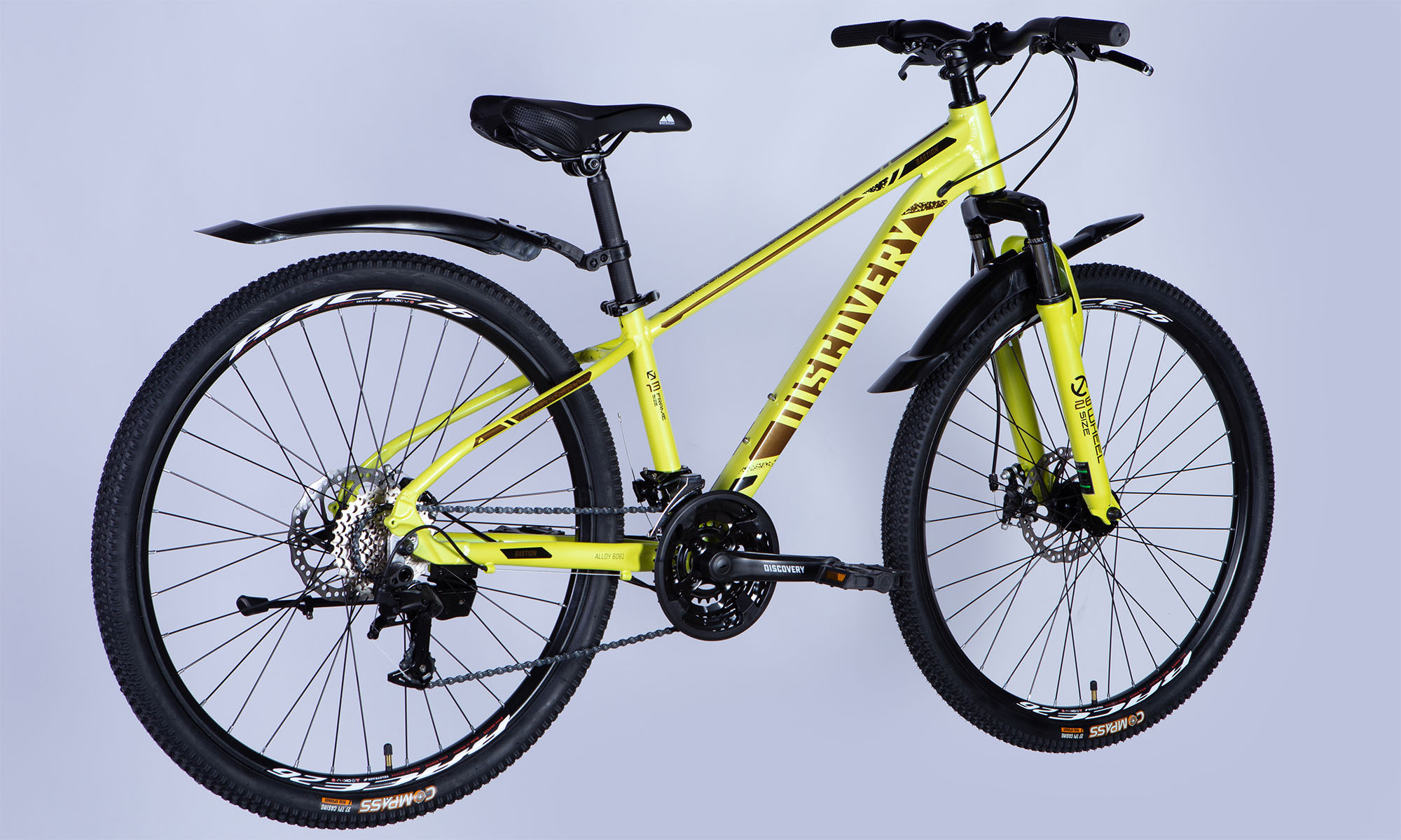 Велосипед Discovery BASTION DD CS 26", размер XS, рама-13" 2025, желтый 2