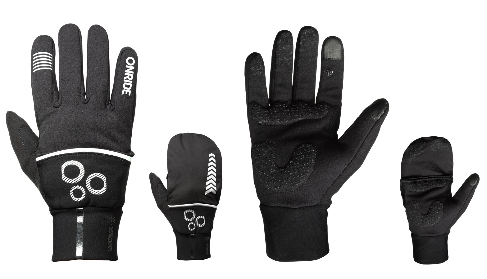 Фотографія Демісезонні рукавички ONRIDE Hoodie 20 чорні розмір L