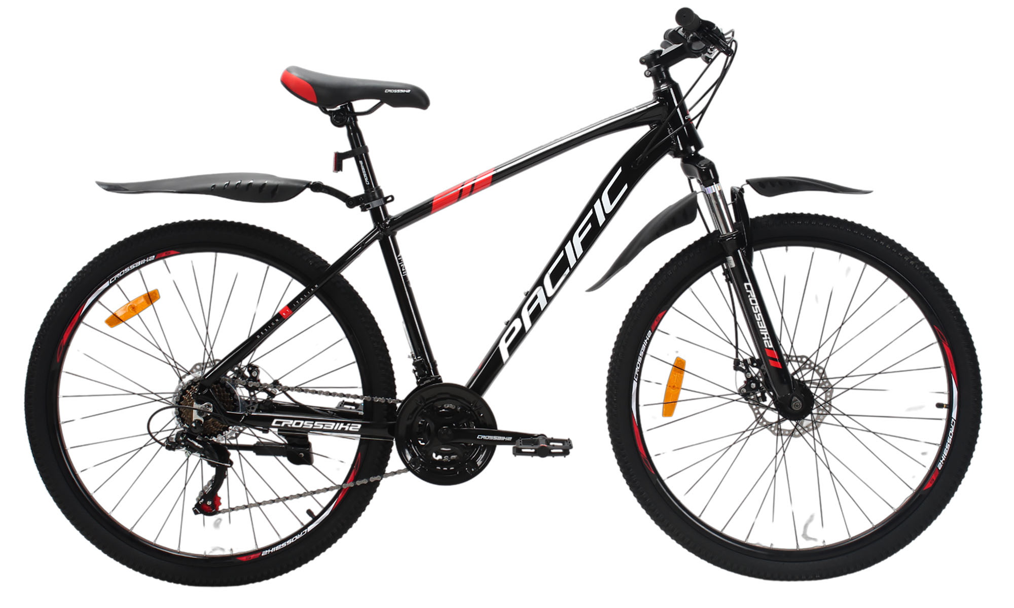 Фотография Велосипед Crossbike Pacific 27,5", размер M, рама 17", 2025, Черный-Красный