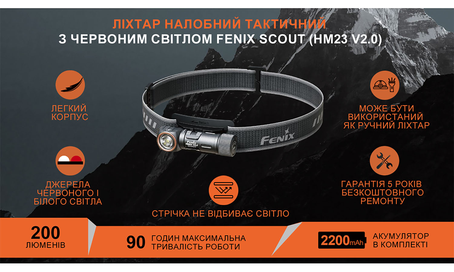 Фонарь налобный тактический с красным светом Fenix Scout (HM23 V2.0) Лимитированная серия 2 Фонарь налобный тактический с красным светом Fenix Scout (HM23 V2.0) Лимитированная серия 2
