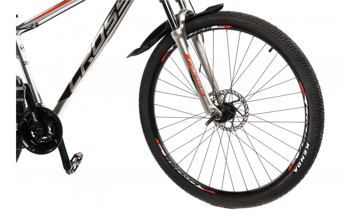 Фотографія Велосипед Cross Egoist V1.0 29" розмір М рама 18 2022 Сірий-Червоний 2