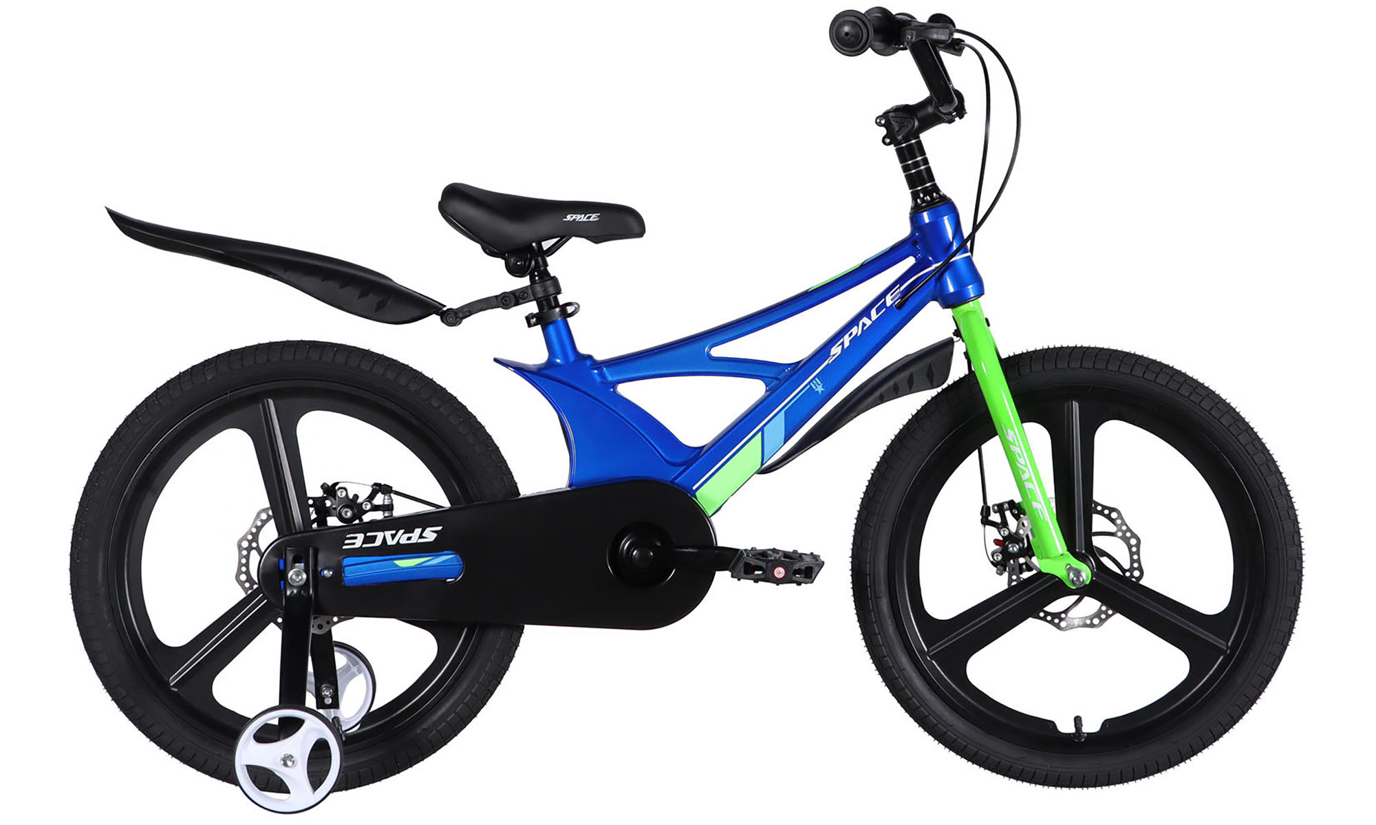 Велосипед SPACE KID STAR DD 20", размер XXS, рама-11", год 2026, синий с зеленым 