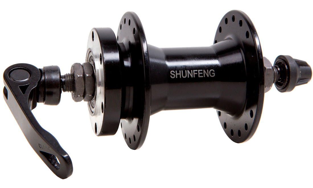 Фотография Втулка передняя SHUNFENG SF-A210F, 36H, диск., эксцентрик, черная