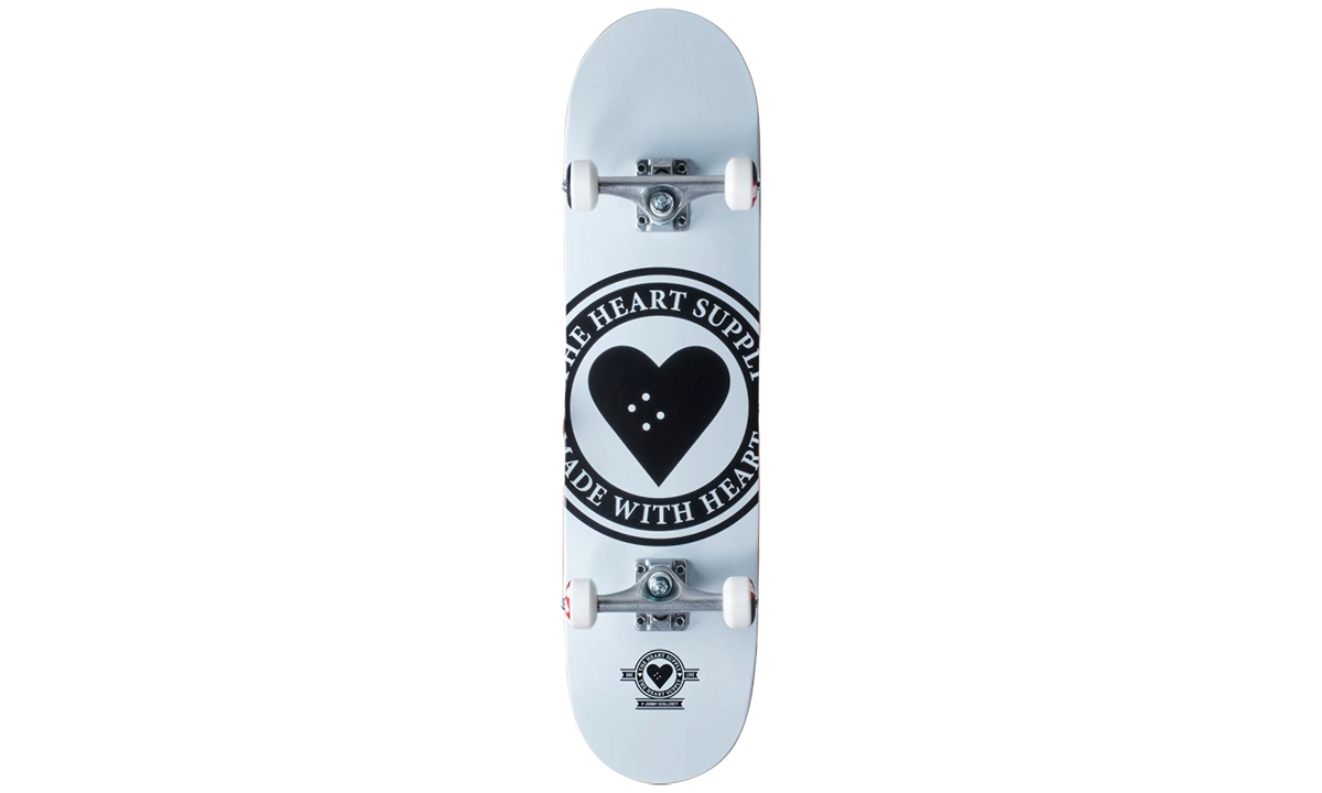 Фотография Cкейтборд Heart Supply Logo Complete Skateboard Badge 31,6"х8" Белый
