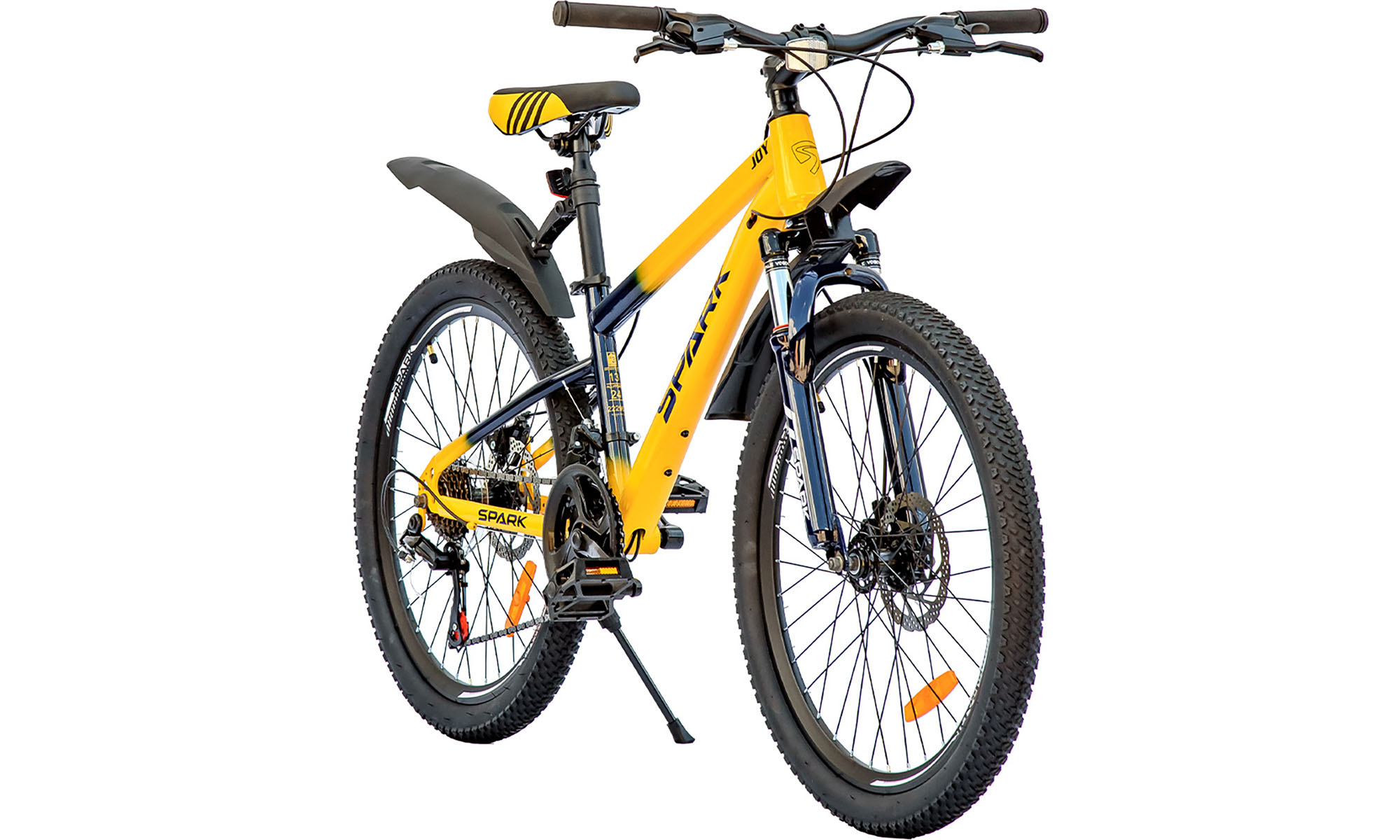 Велосипед SPARK JOY 24", размер XS, рама 13", 2025, желтый с темно-синим 5