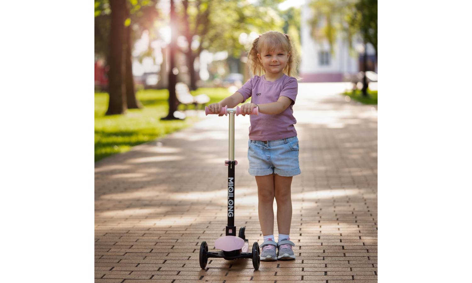 Самокат Miqilong Alamo розовый 7