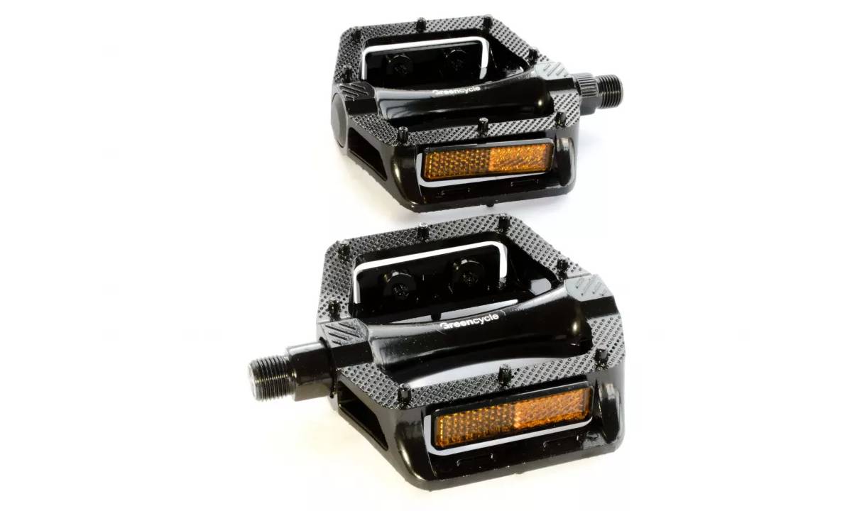 Педалі Green Cycle GPD-M304, алюмінієві, кулькові підшипники, (108х105х26)