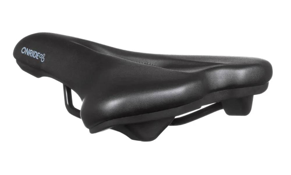 Седло ONRIDE Plucky, стальные рамки, 250х195 мм, с отверстием, черный 2