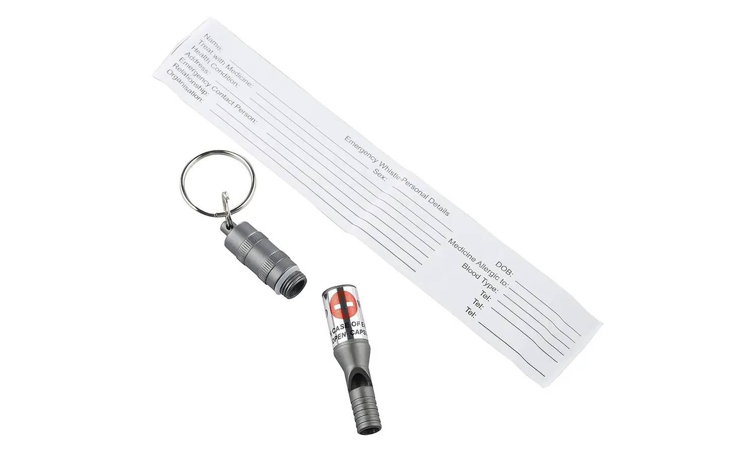 Брелок-свисток Munkees 3385 Emergency Whistle grey 3