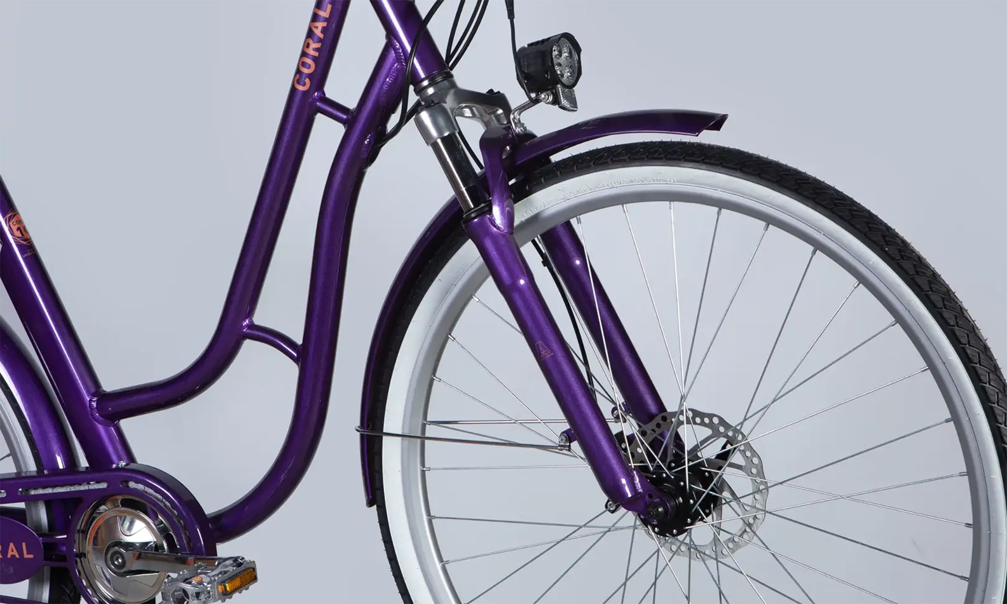 Велосипед з електроприводом Dorozhnik eCORAL DD FR 28", розмір L, рама-19", 48B, 13А*г, 500Вт, рік 2026, фіолетово-синій 4