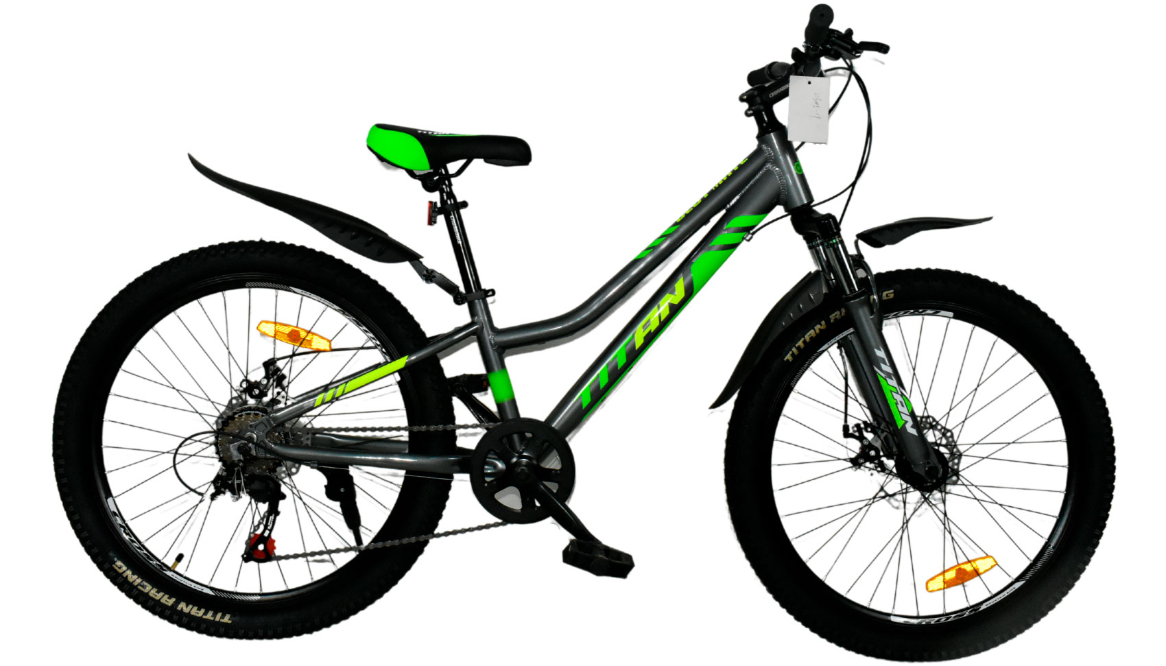 Фотография Велосипед Titan BEST MATE 24" размер XXS рама 11 2022 Черно-зеленый