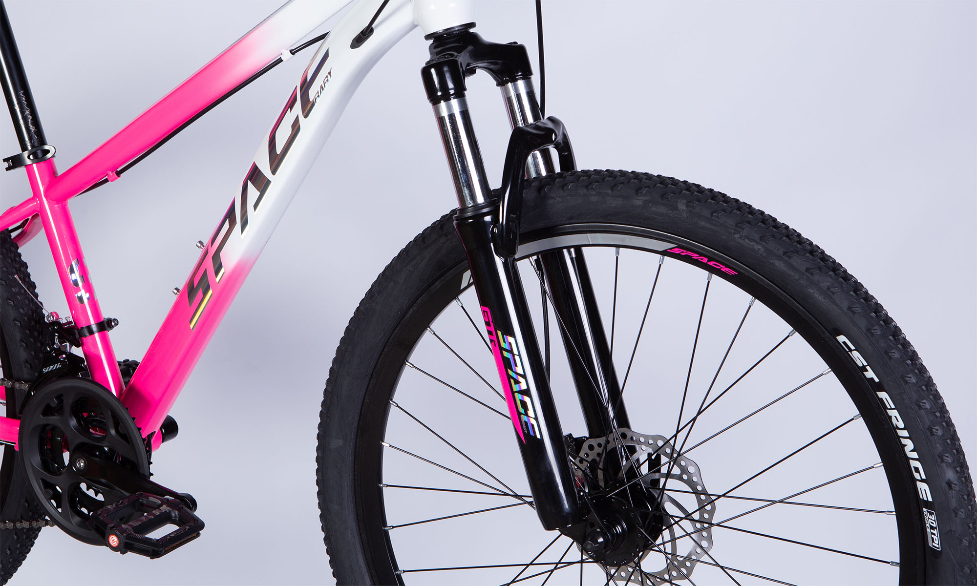 Велосипед SPACE MARS DD FR 26", ST, розмір XS, рама 13" 2025, рожево-білий 7