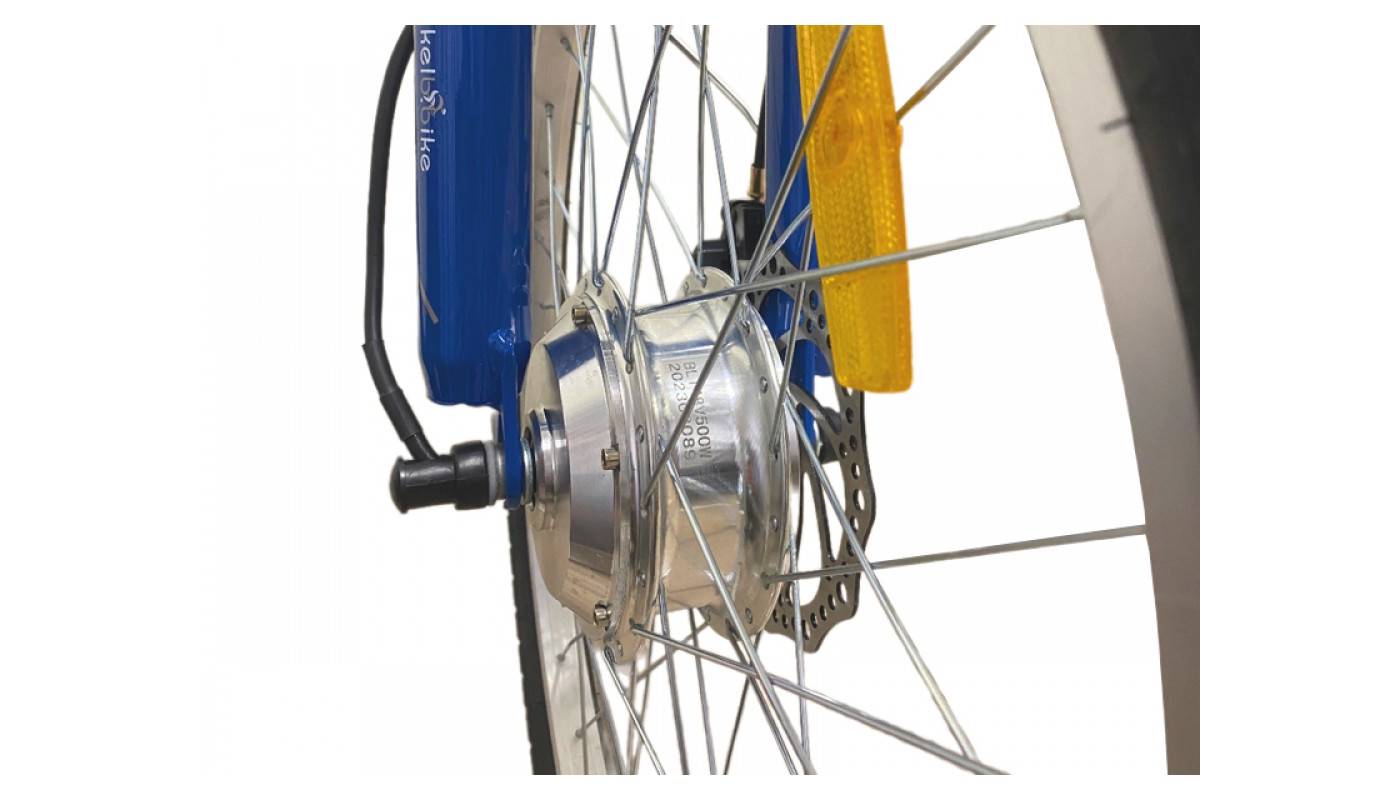Фотографія Электровелосипед дорожный трехколесный Kelb.Bike Comfort Plus 24"/20" размер М 500W 12Ah +PAS Синий 11