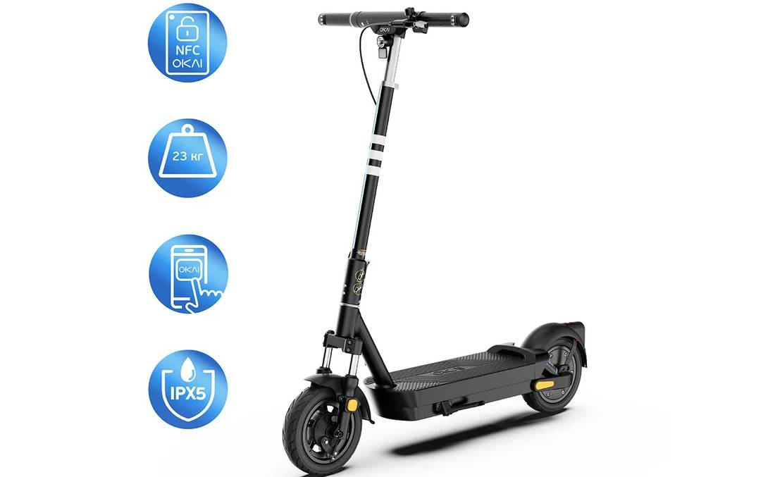 Электросамокат OKAI ES40 10" 500(1000)W, 15.6Ah, NFC, App, черный Электросамокат OKAI ES40 10" 500(1000)W, 15.6Ah, NFC, App, черный