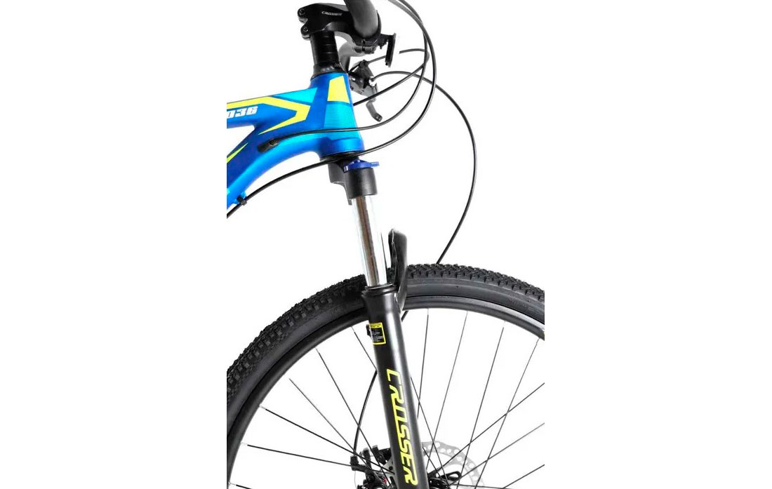 Фотографія Велосипед Crosser MT-036-21S 29" розмір М рама 17 2022 Блакитно-жовтий 6