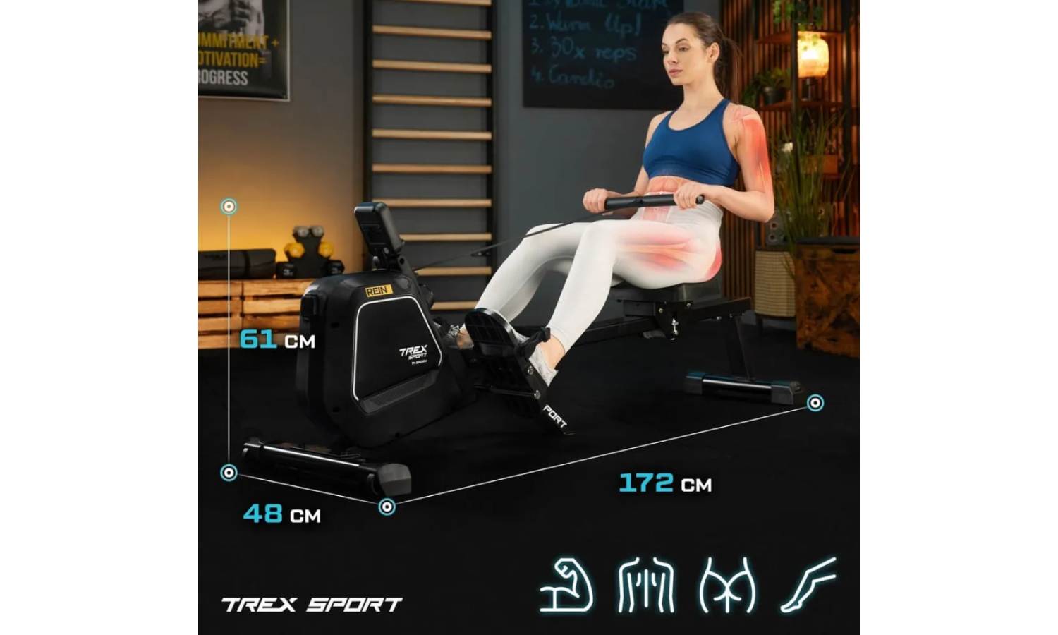 Гребний тренажер Trex Sport TX-580RM REIN black 2 Гребний тренажер Trex Sport TX-580RM REIN black 2