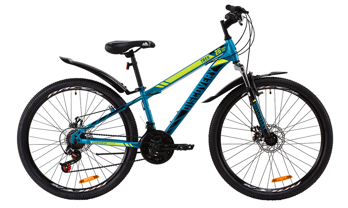 Велосипед Discovery 26" TREK DD (2020) 2020 Сине-желтый 6