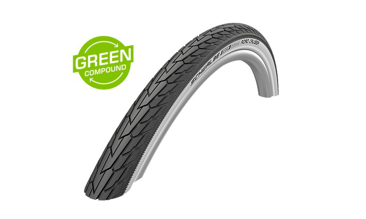 Фотография Покрышка 28x1.25 700x32C (32-622) Schwalbe ROAD CRUISER K-Guard Active B/W HS484 GREEN, 50EPI  black