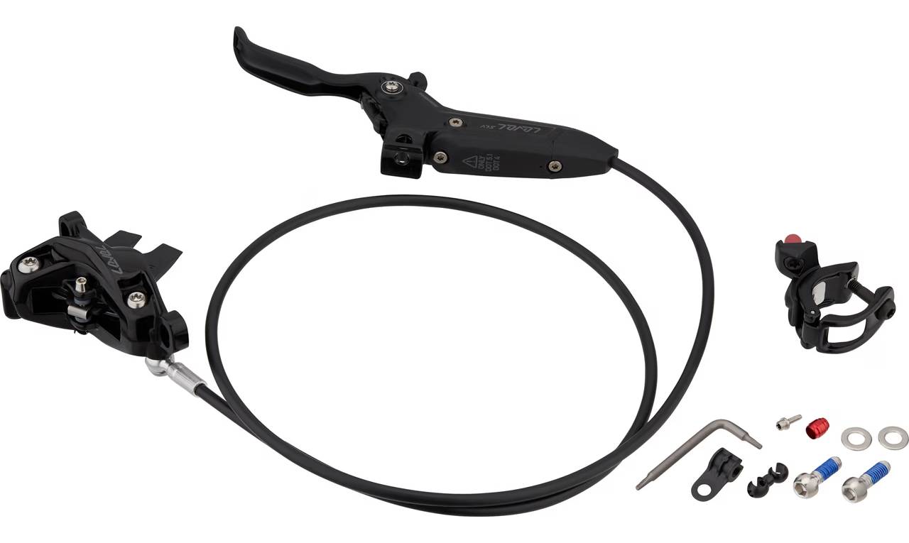 Гальмо дискове SRAM Level Silver Stealth 4 Piston - Aluminum Lever, Stainless Hardware, Reach Adj, Black Ano Front 950mm Hose 6