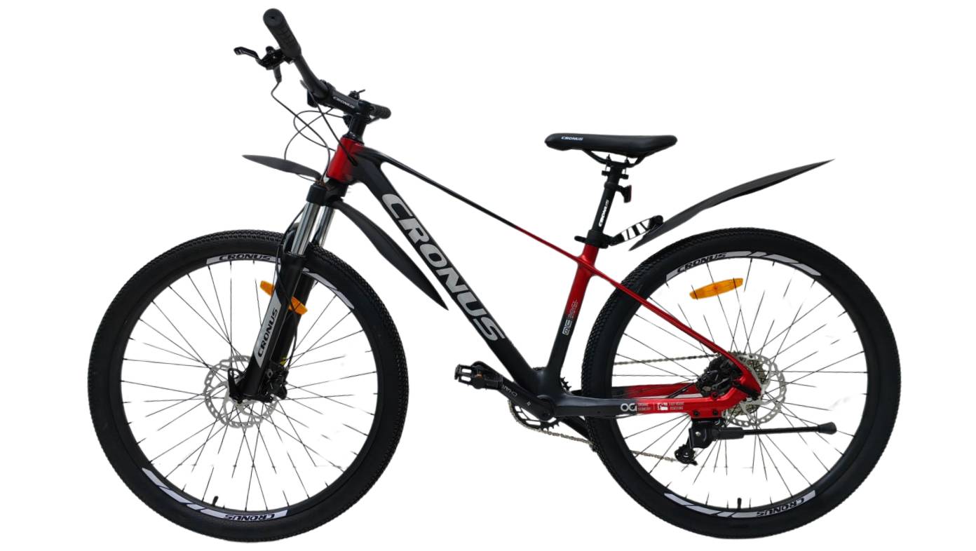 Велосипед Cronus Hurricane 27.5", размер M рама 17.5" (2024), Черно-красный 3