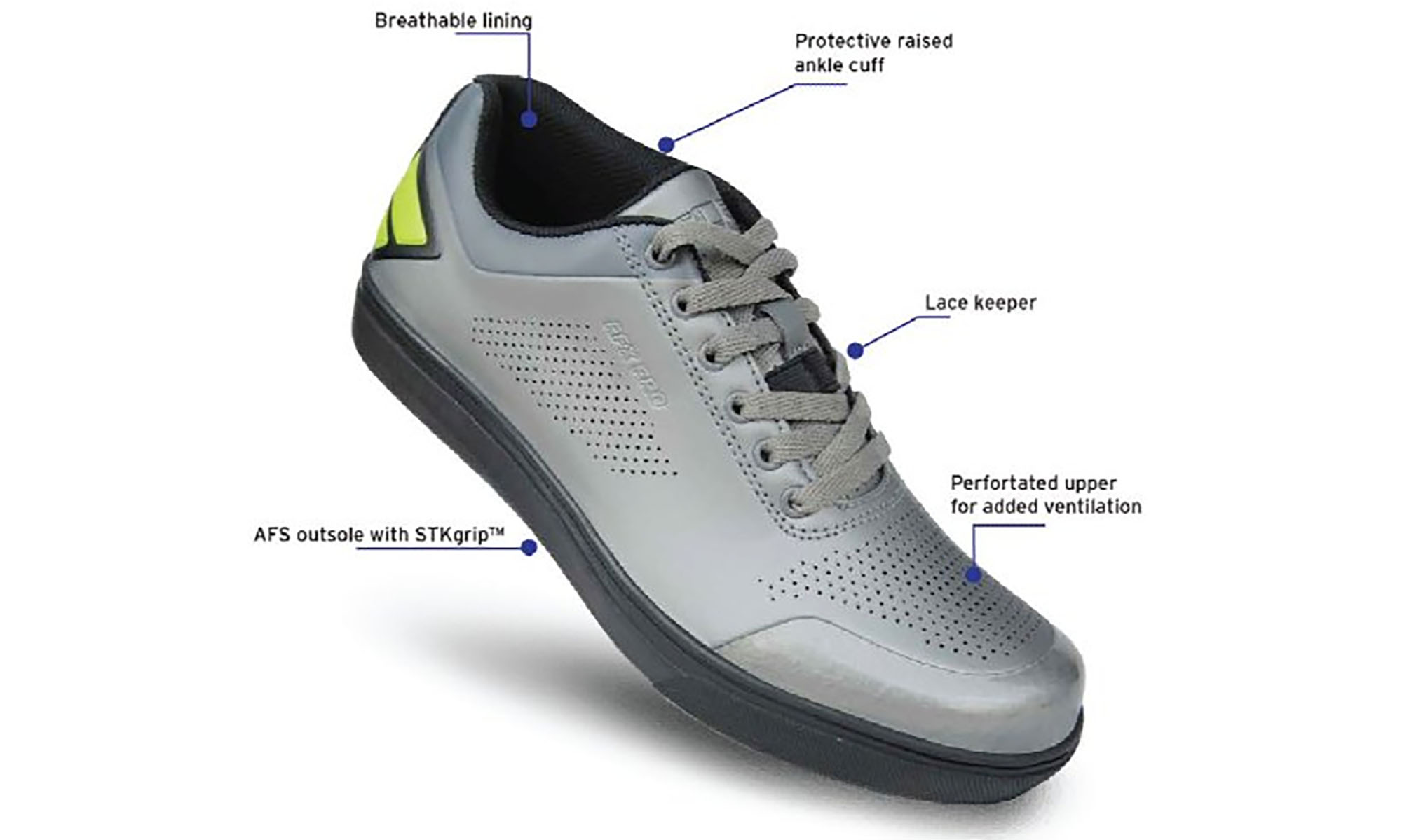 Велосипедные туфли МТБ FLR AFX Pro серые, размер 42 3