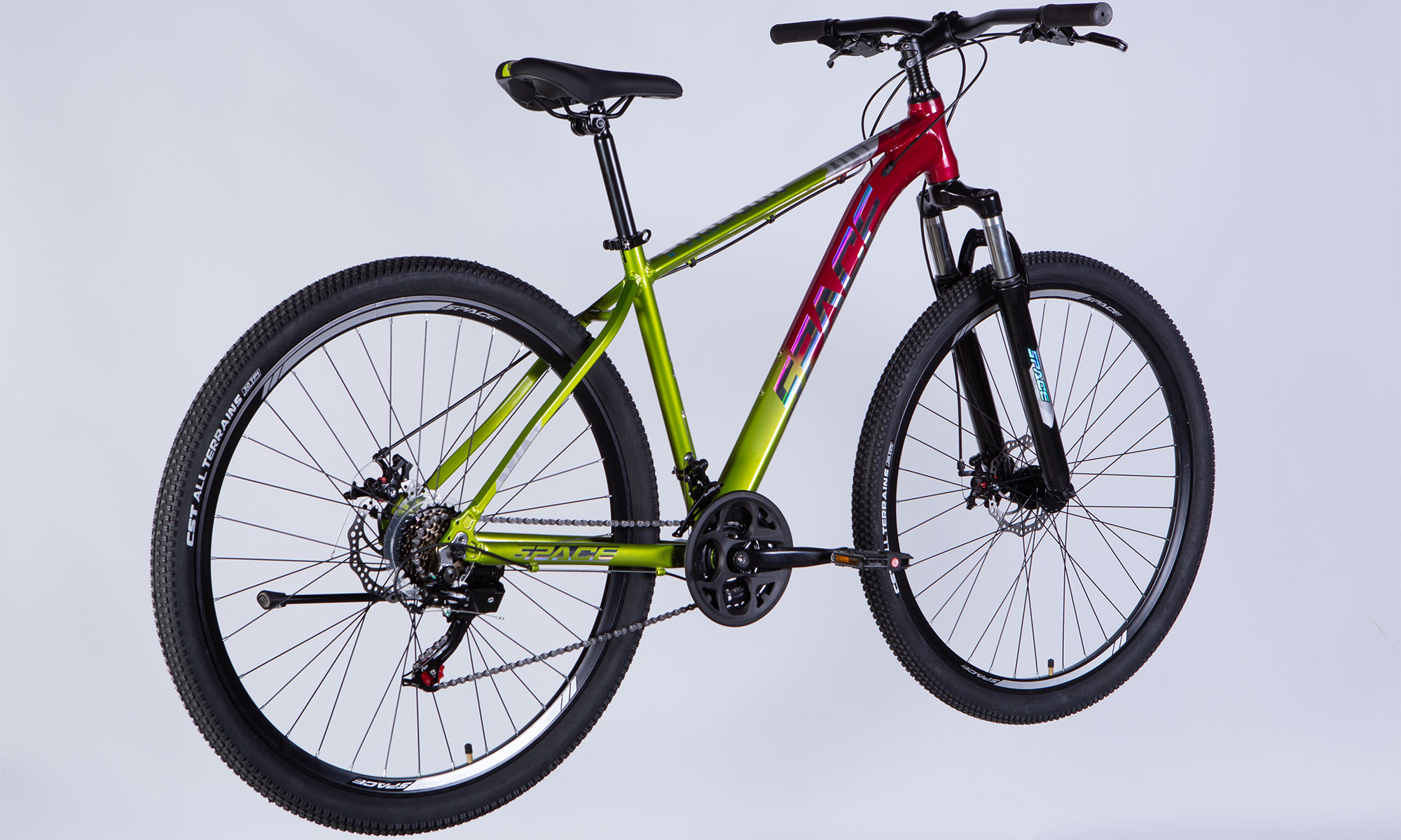 Велосипед SPACE PHAETON DD FR 29", AL, размер L, рама 20", 2025, зелено-розовый 4