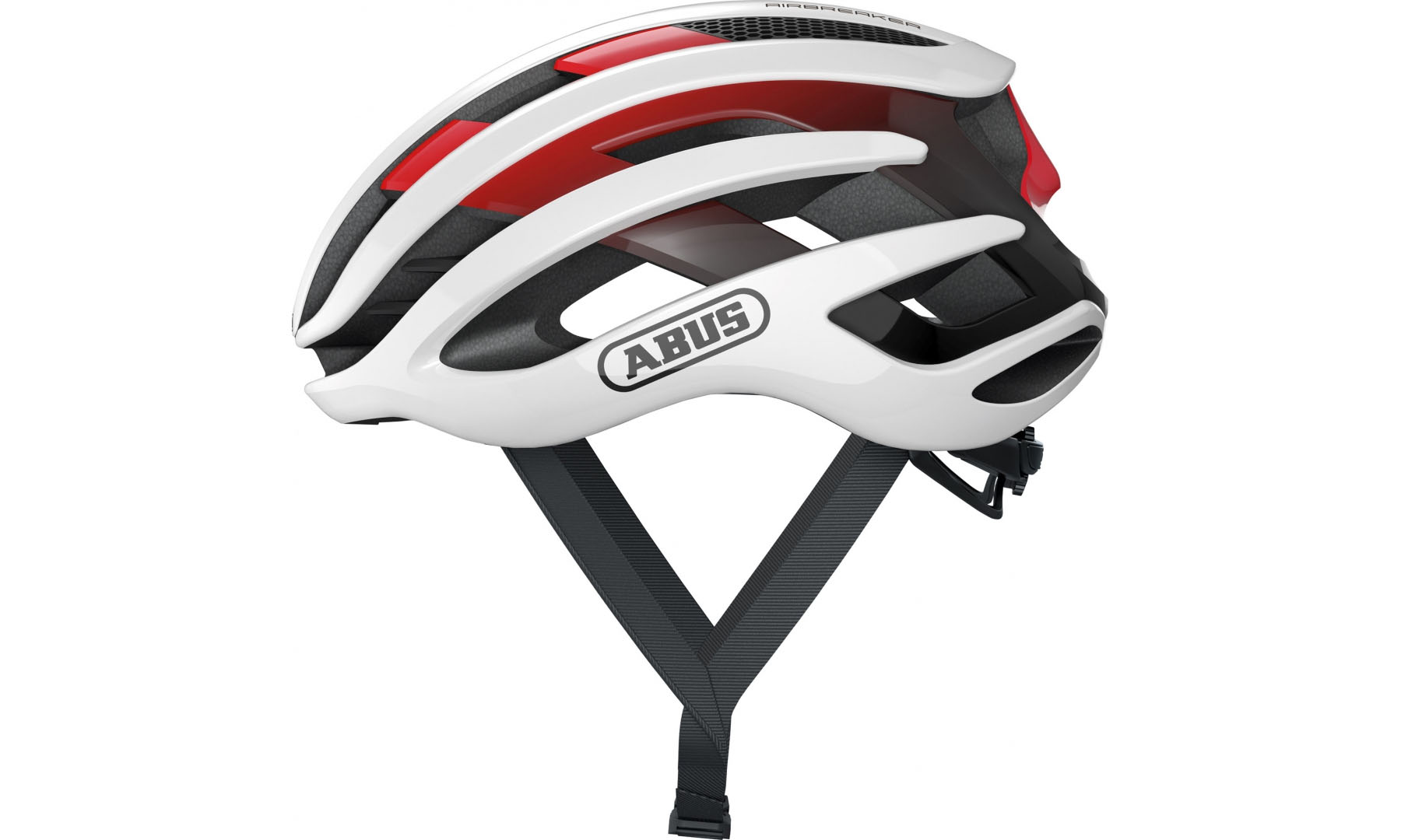 Велошлем спортивный ABUS AIRBREAKER White Red, размер M (52-58 см), бело-красный 