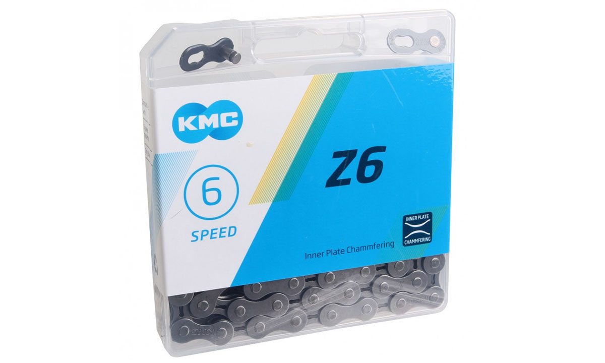 Цепь KMC Z6 Grey 6 скоростей 114 звеньев серый + замок 2 Цепь KMC Z6 Grey 6 скоростей 114 звеньев серый + замок 2