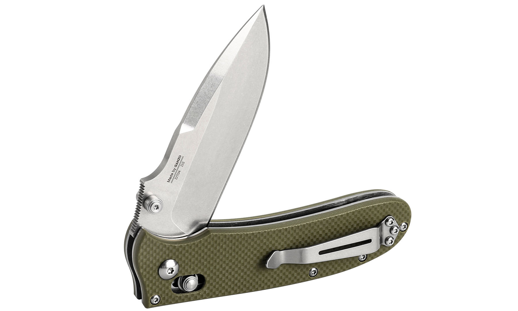 Нож складной Ganzo D704-GR, зеленый (D2 сталь) 9