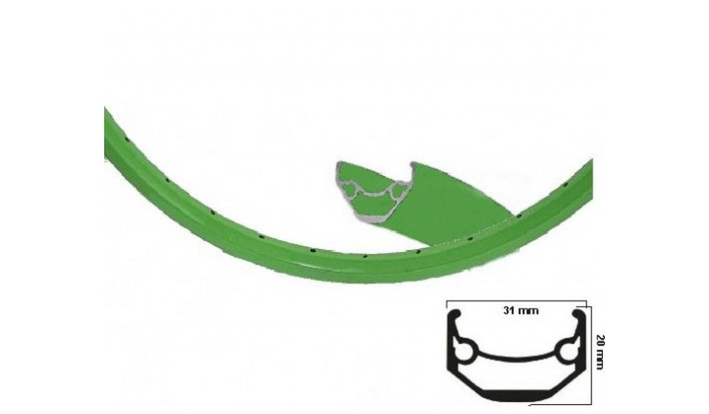 Обод 29" Alloy 622/700C 36 шп. 30 мм зеленый 2