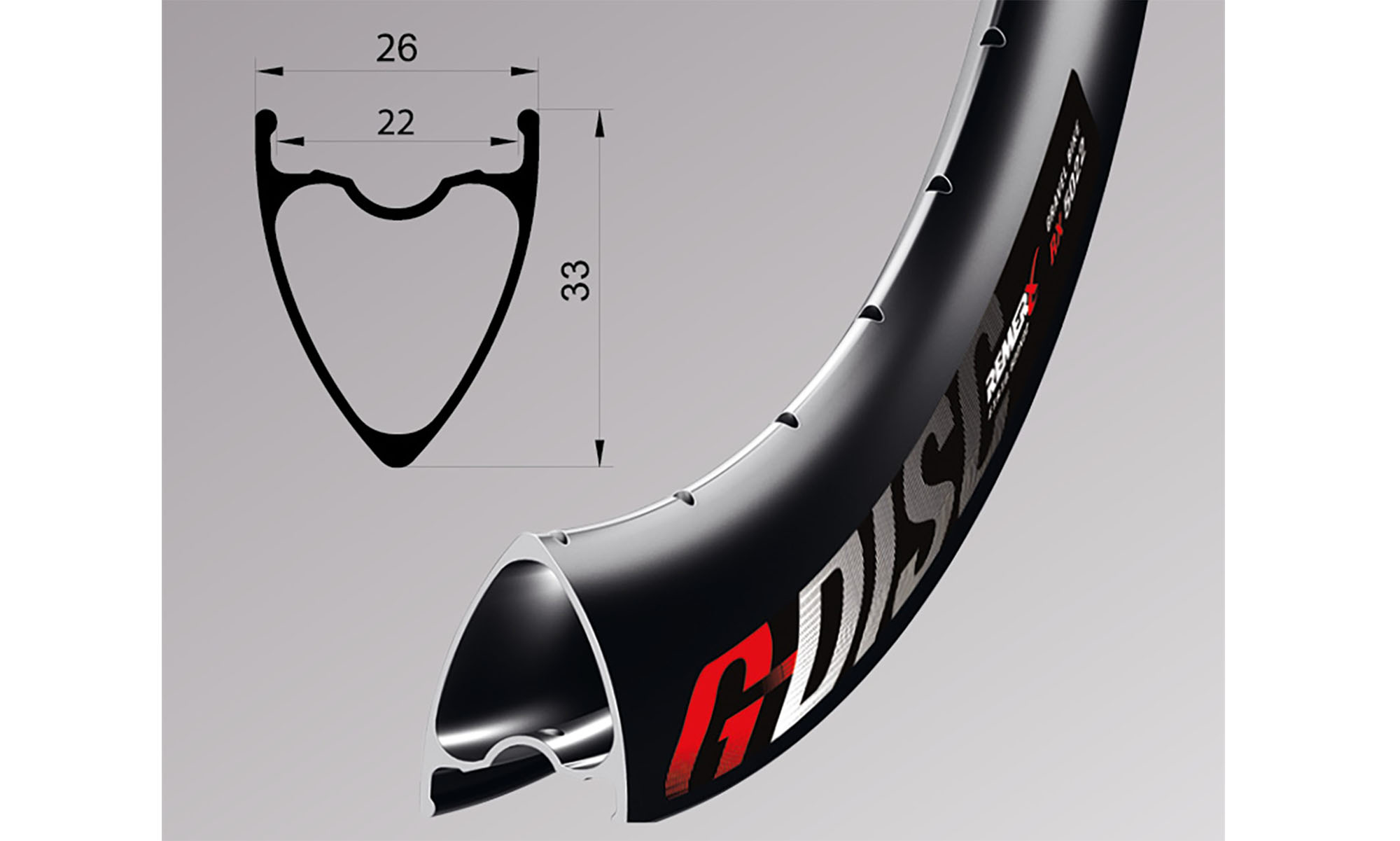 Обід Remerx G-DISC RX 5022, 28'', 622x22, 28 отв., FV, чорний анодований, E-Bike, безкамерний