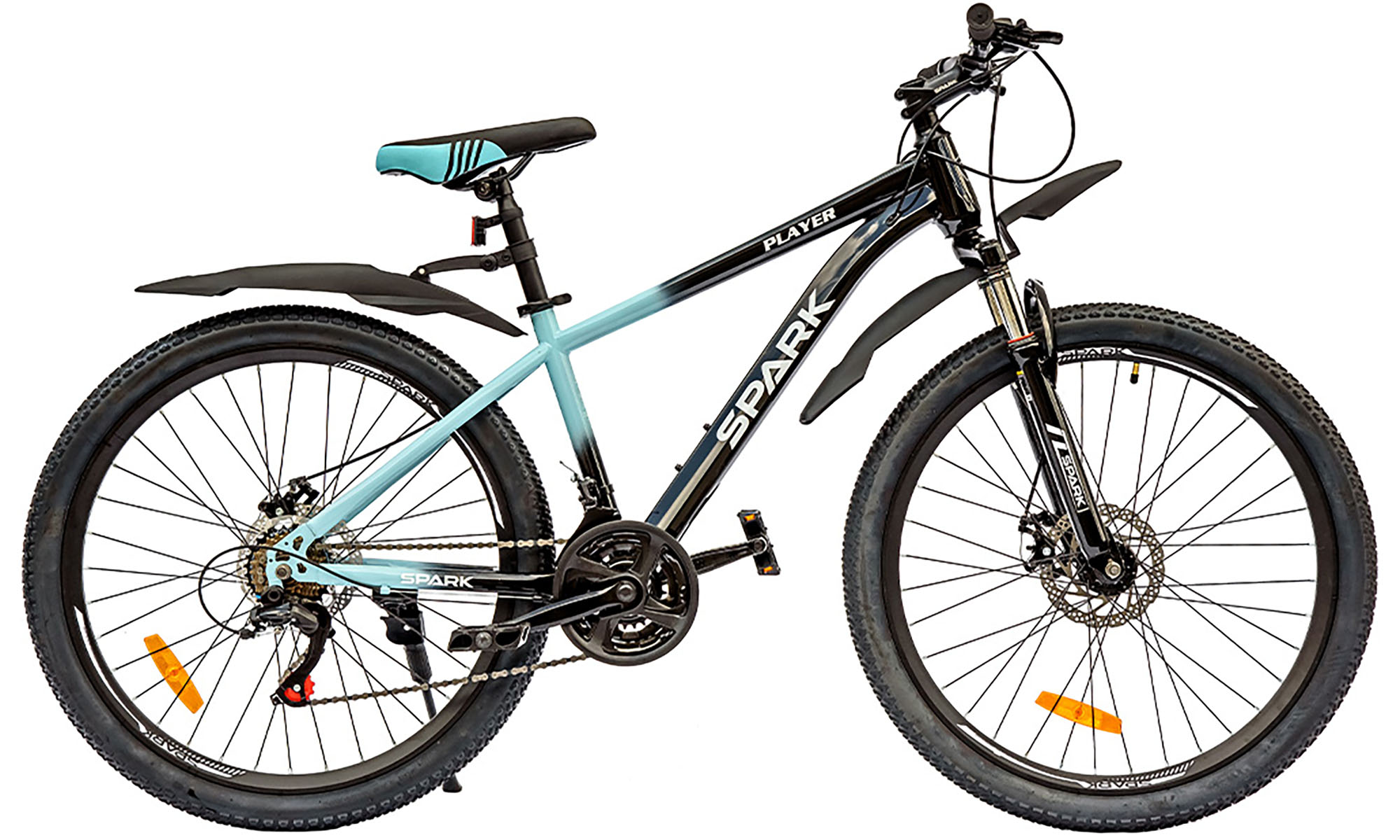 Велосипед SPARK PLAYER 26", размер S, рама 15", год 2025, черно-голубой Велосипед SPARK PLAYER 26", размер S, рама 15", год 2025, черно-голубой
