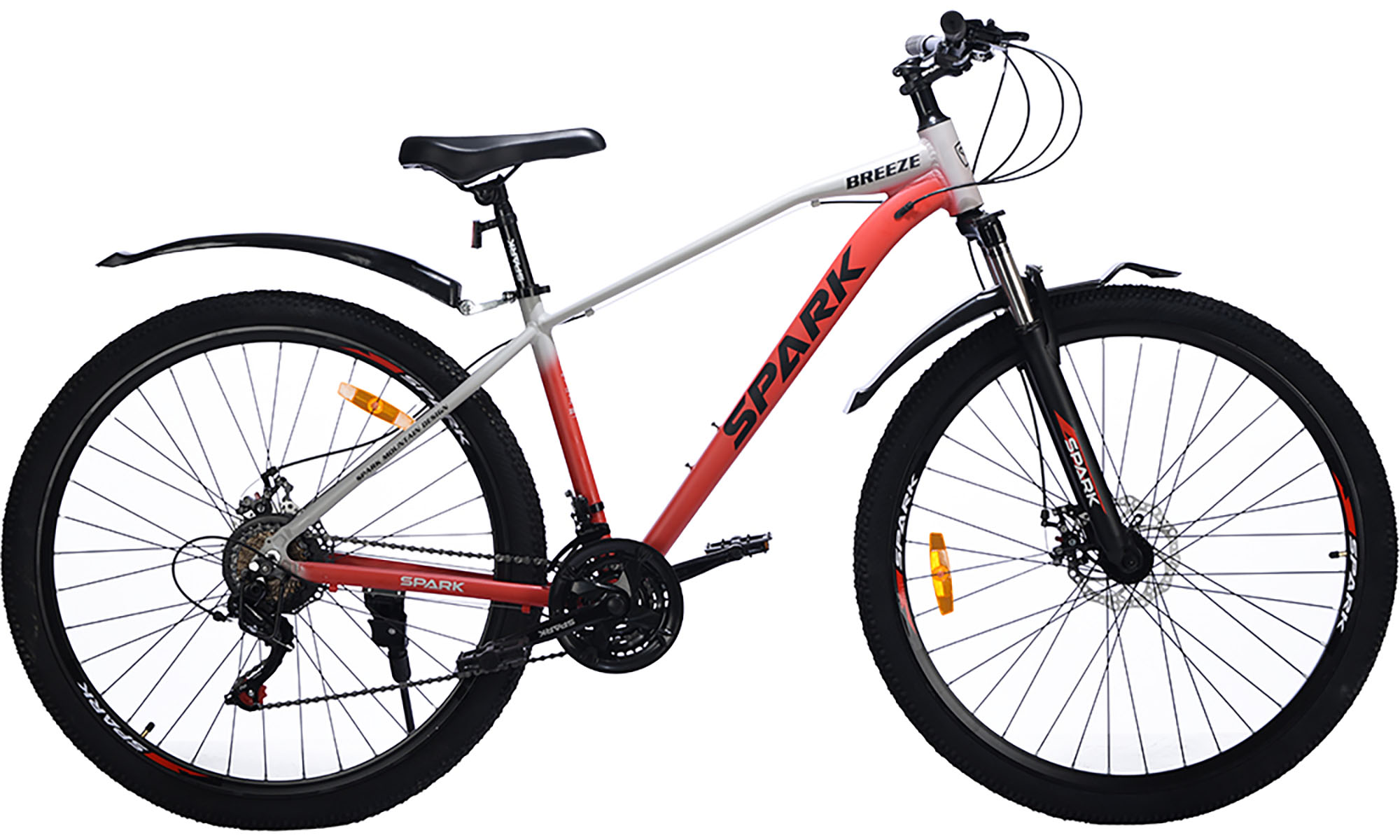 Велосипед SPARK BREEZE 29", размер M, рама 17", год 2025, серый с красным 