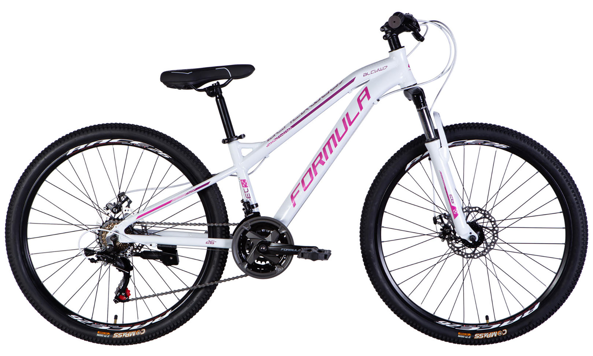 Велосипед Formula BLACKWOOD DD FR, 26", размер XS, рама 13", год 2026, бело-розовый 