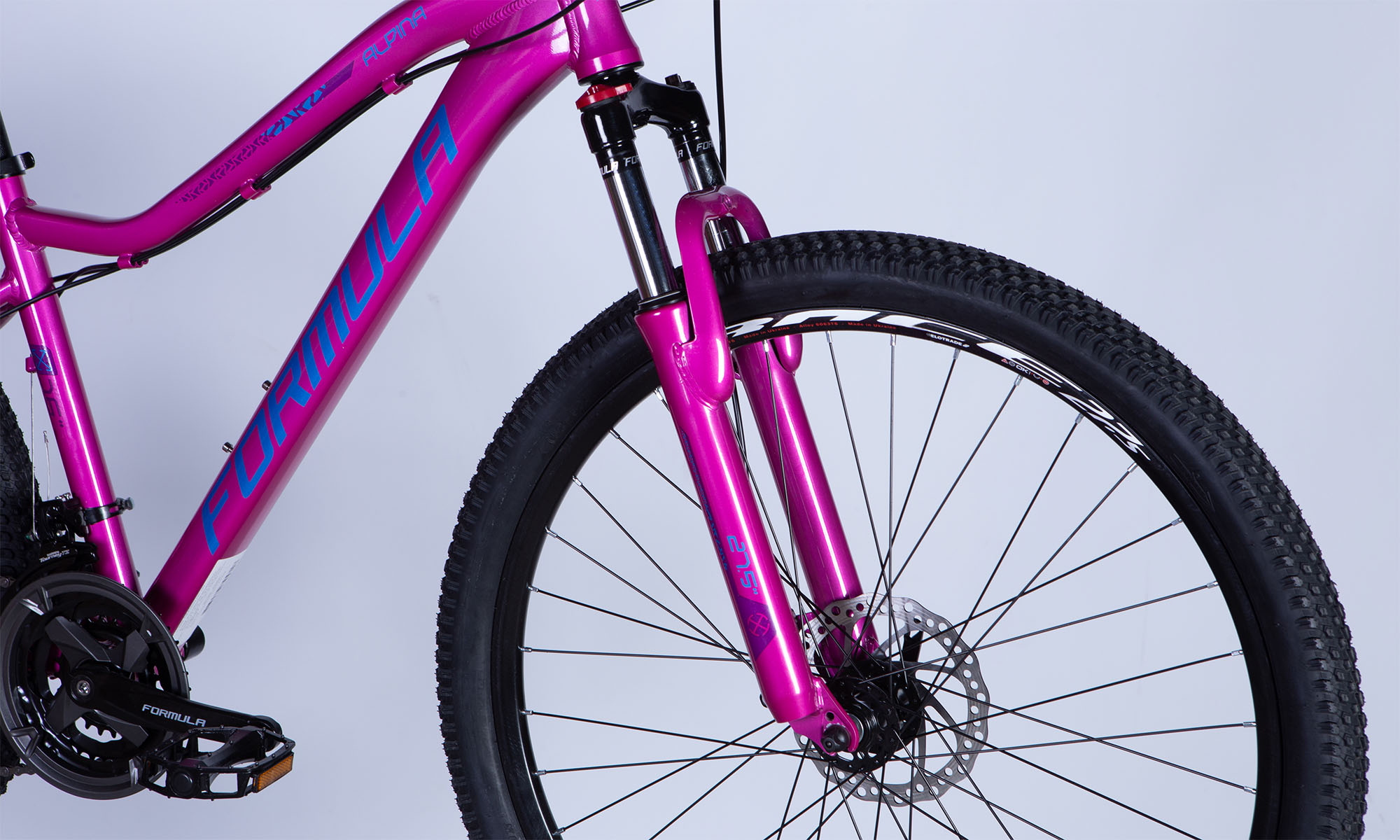 Велосипед Formula ALPINA DD FR 27.5", размер S рама-16" 2025, розово-синий 2