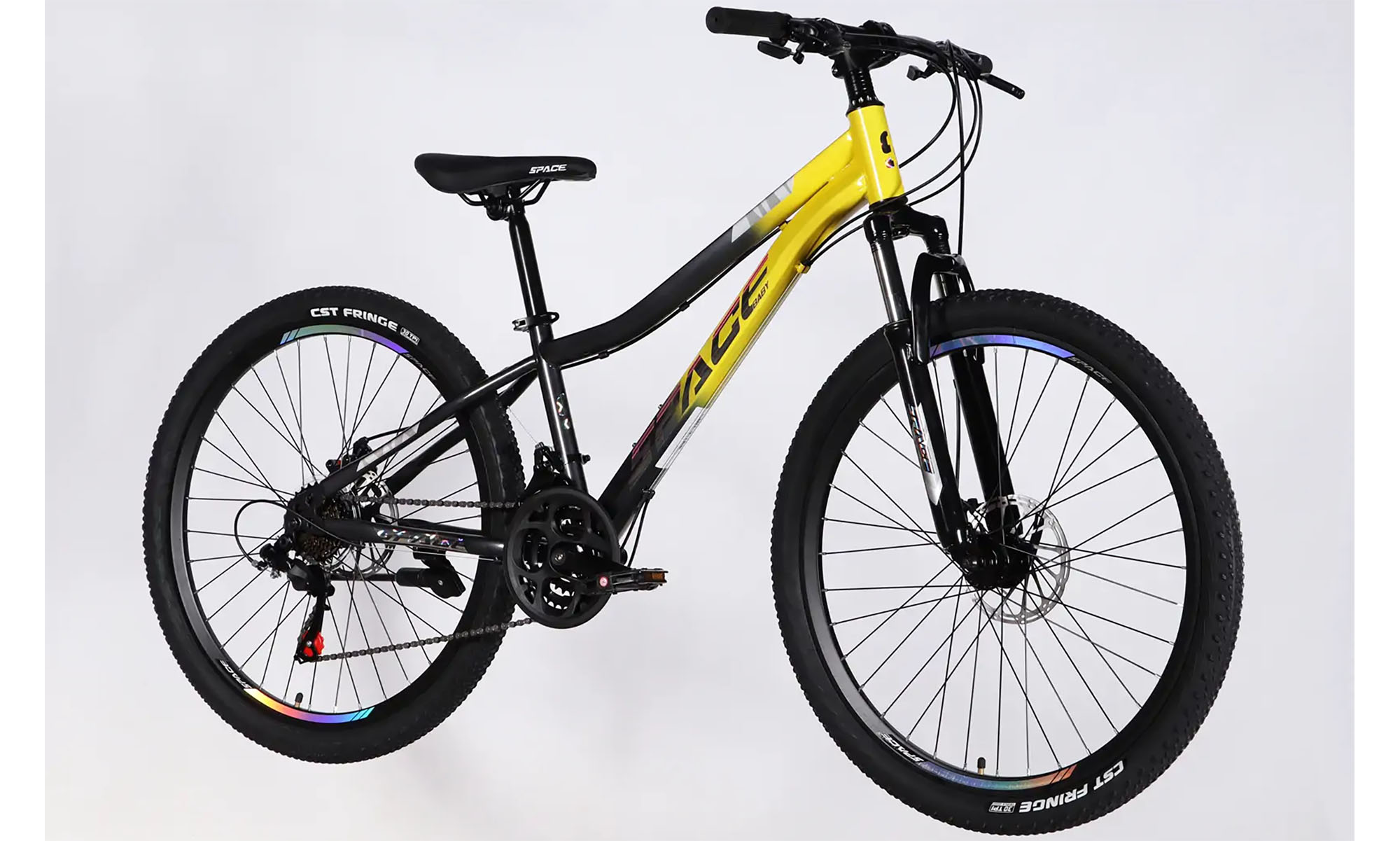 Велосипед SPACE AURORA DD FR 26", розмір XS, рама-13", рік 2026, жовто-чорний 3