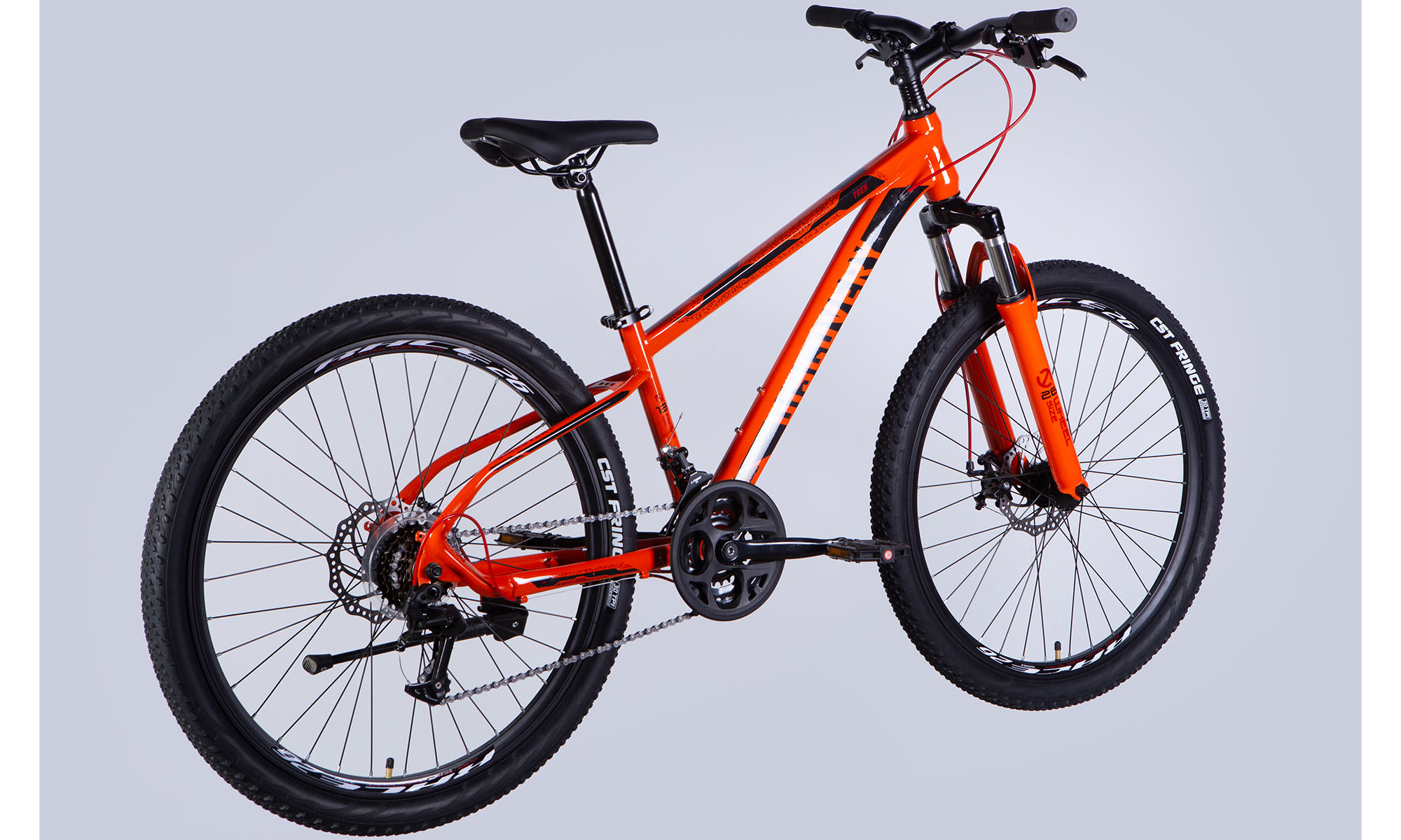 Велосипед Discovery TREK DD FR 27.5", размер S, рама 16", год 2025, оранжевый 6