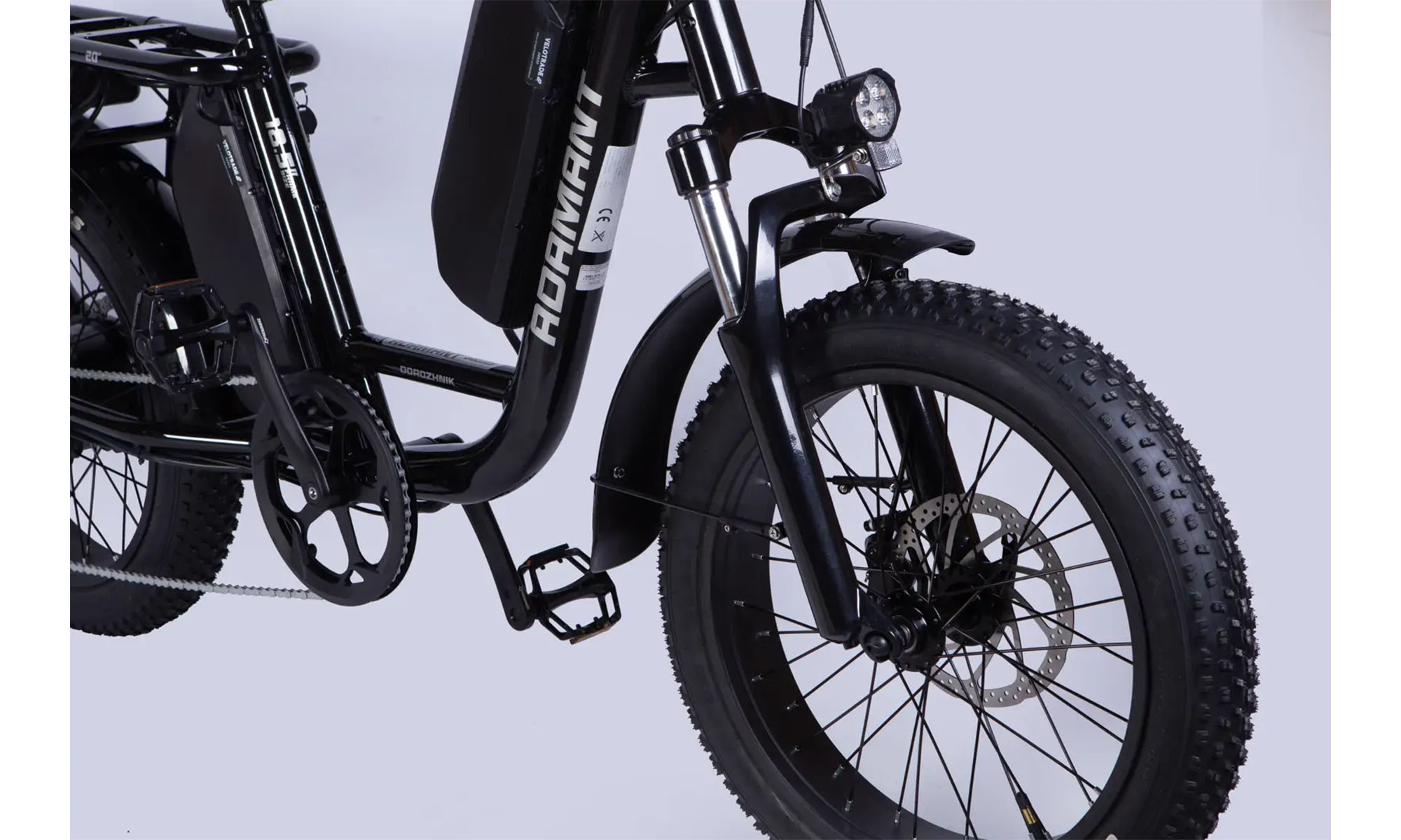 Велосипед з електроприводом Dorozhnik ADAMANT HDD 20", розмір M, рама-18,5", 48B, 17.5+12.5А*ч, 1000Вт, рік 2026, чорний 3