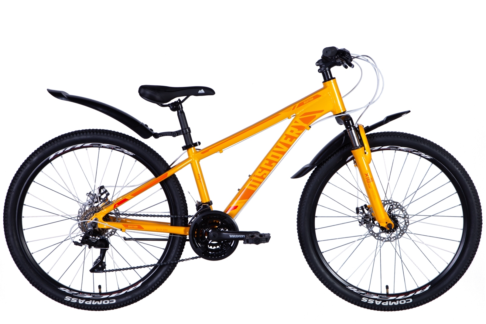 Фотография Велосипед Discovery BASTION AM DD 26" размер XS рама 13 2024 Оранжевый