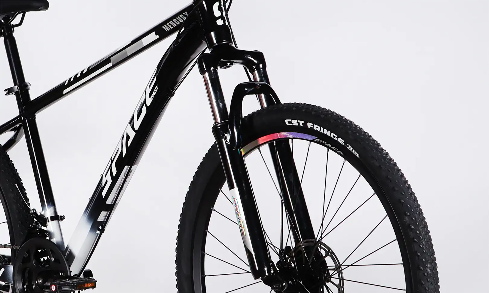 Велосипед SPACE MERCURY DD FR, 27.5", размер M, рама 17", год 2026, черно-белый 5