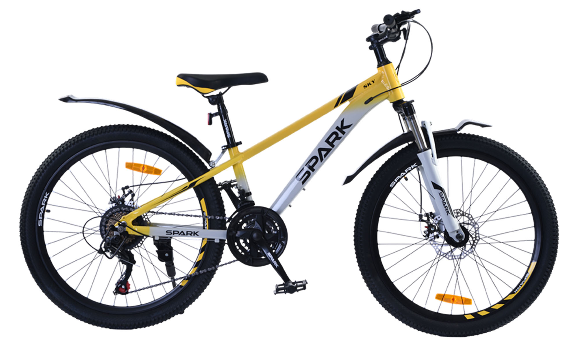 Велосипед SPARK SKY 24", розмір XXS, рама 11", рік 2026, жовтий з сірим 