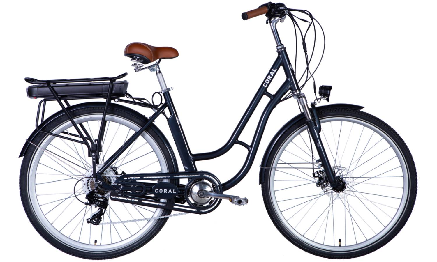 Фотографія Электровелосипед Dorozhnik eCORAL 28" размер L рама 19" 500W 48B 12.5 Ah темно-серый