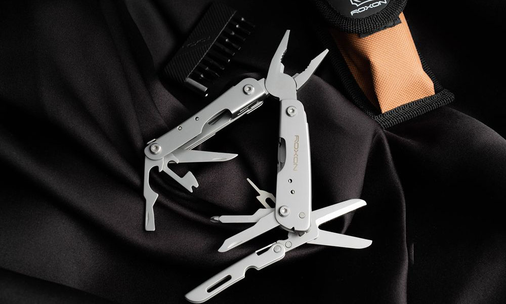 Мини мультитул Roxon M2 со сменными битами, серый 9