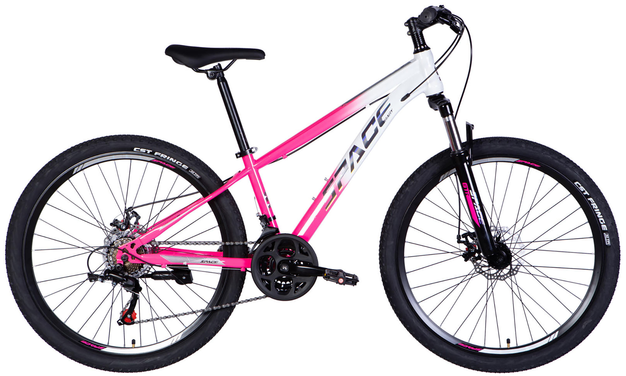 Велосипед SPACE MARS DD FR 26", размер XS, рама-13", рік 2026, рожево-білий 