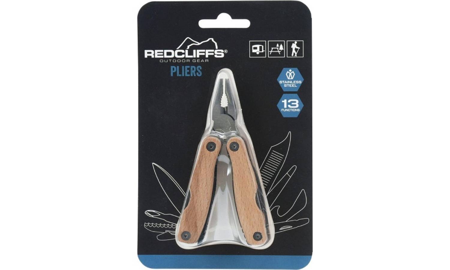 Карманный мультитул кемпинг 13 в1 Redcliffs плоскогубцы и прочее 3