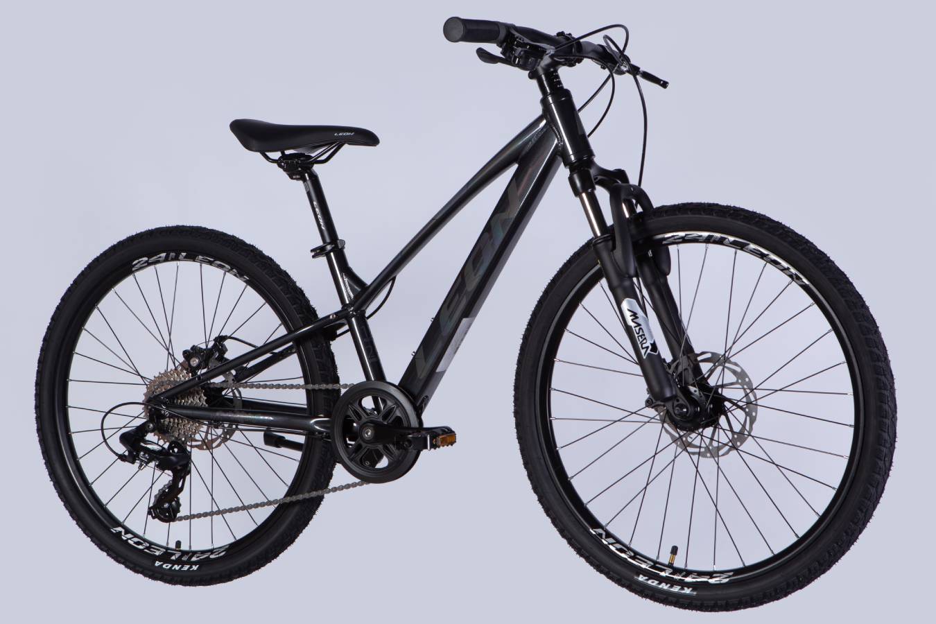 Велосипед Leon JUNIOR DD CS 24", размер XXS, рама 12", 2025, черный  6