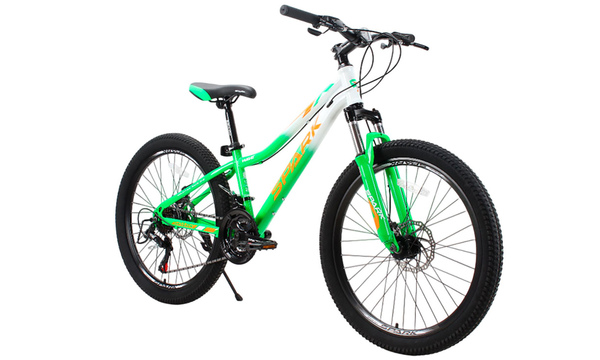 Велосипед SPARK WAVE JR. 24", розмір XXS, рама 12", рік 2025, біло-зелений 4