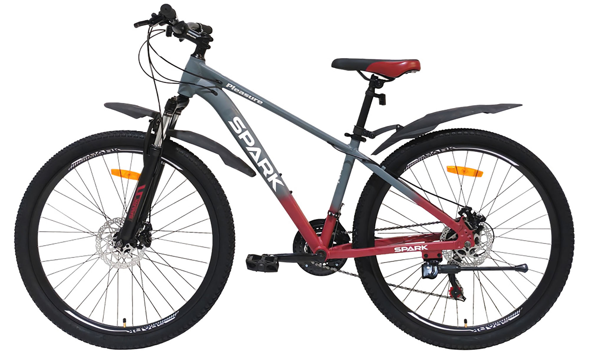 Велосипед SPARK PLEASURE 27,5", размер S, рама 15", 2025, сірий з темно-червоним 3