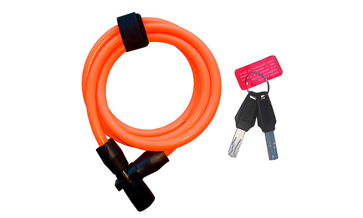 Фотографія Замок ONGUARD Lightweight Key Coil Cable Lock, трос 150 см х 8 мм Помаранчевий